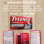 Viên Uống Giảm Đau Hạ Sốt Tylenol Rapid Release Gels 500 Mg 100 Viên